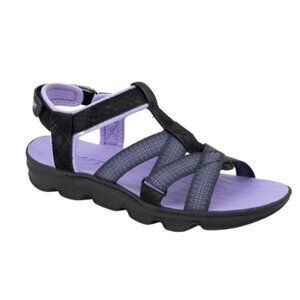 JSport Kaia Sport Sandals Black/Purple Adjustable Straps - Size 8